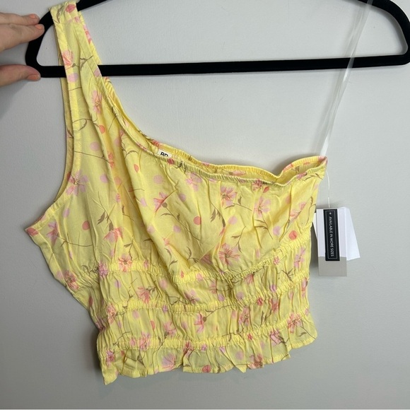 NWT women’s yellow floral crop top size small - Picture 1 of 5